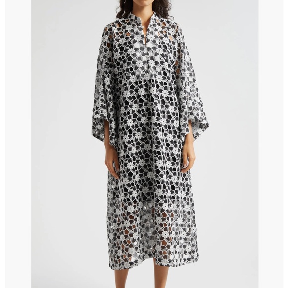 Cutout Floral Lace Cover-Up Caftan - Picture 1 of 4